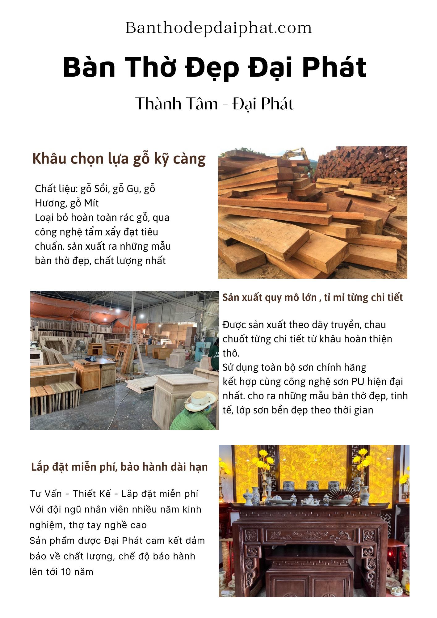 chất lượng sản phẩm bàn thờ đại phát